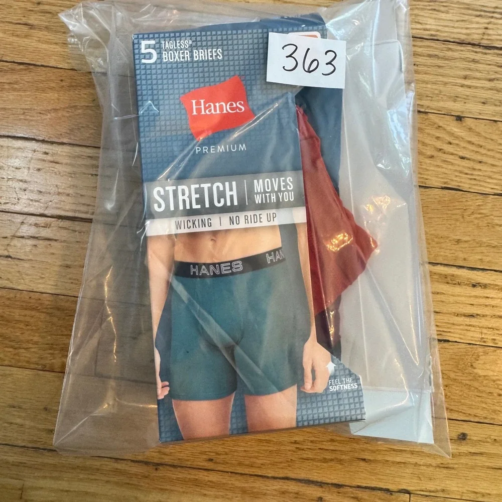 Hanes Premium Mens 3 Pack Tagless‎ Boxer Briefs Cotton Stretch Medium 32-34
